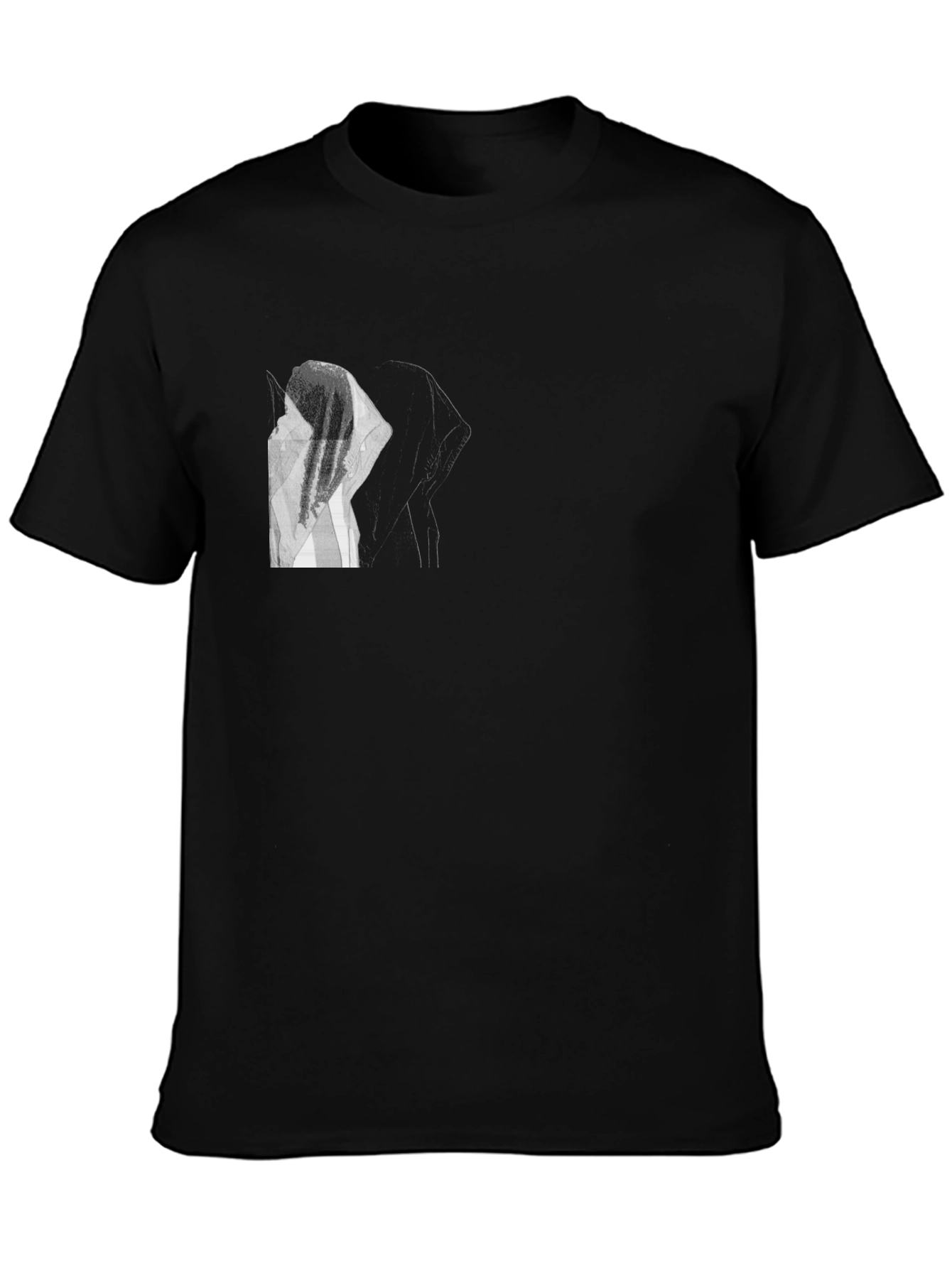 Graphic Tee: Black T-Shirt with Anime Design