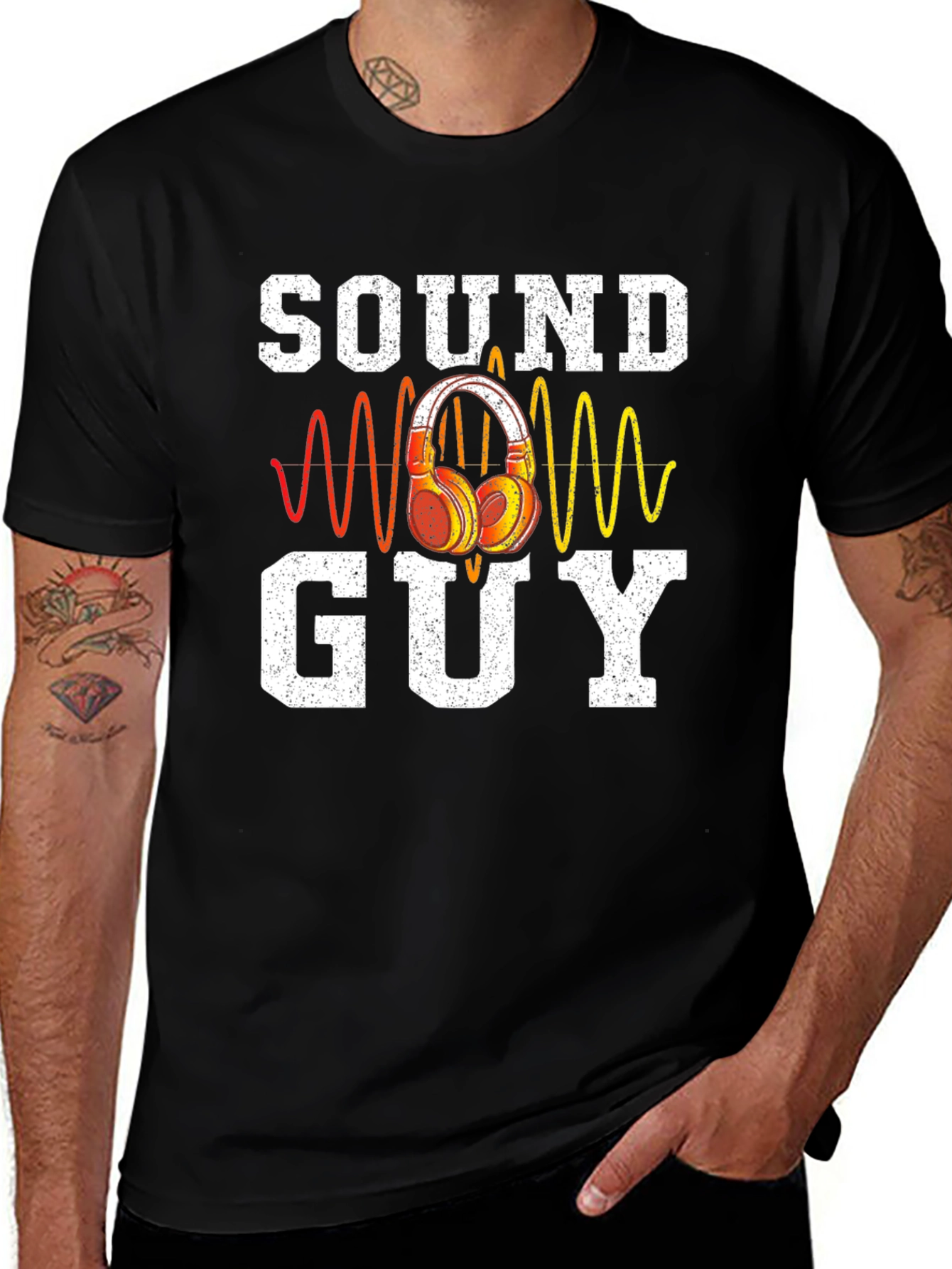 Sound Guy Headphones Graphic Tee - Music Lover T-Shirt
