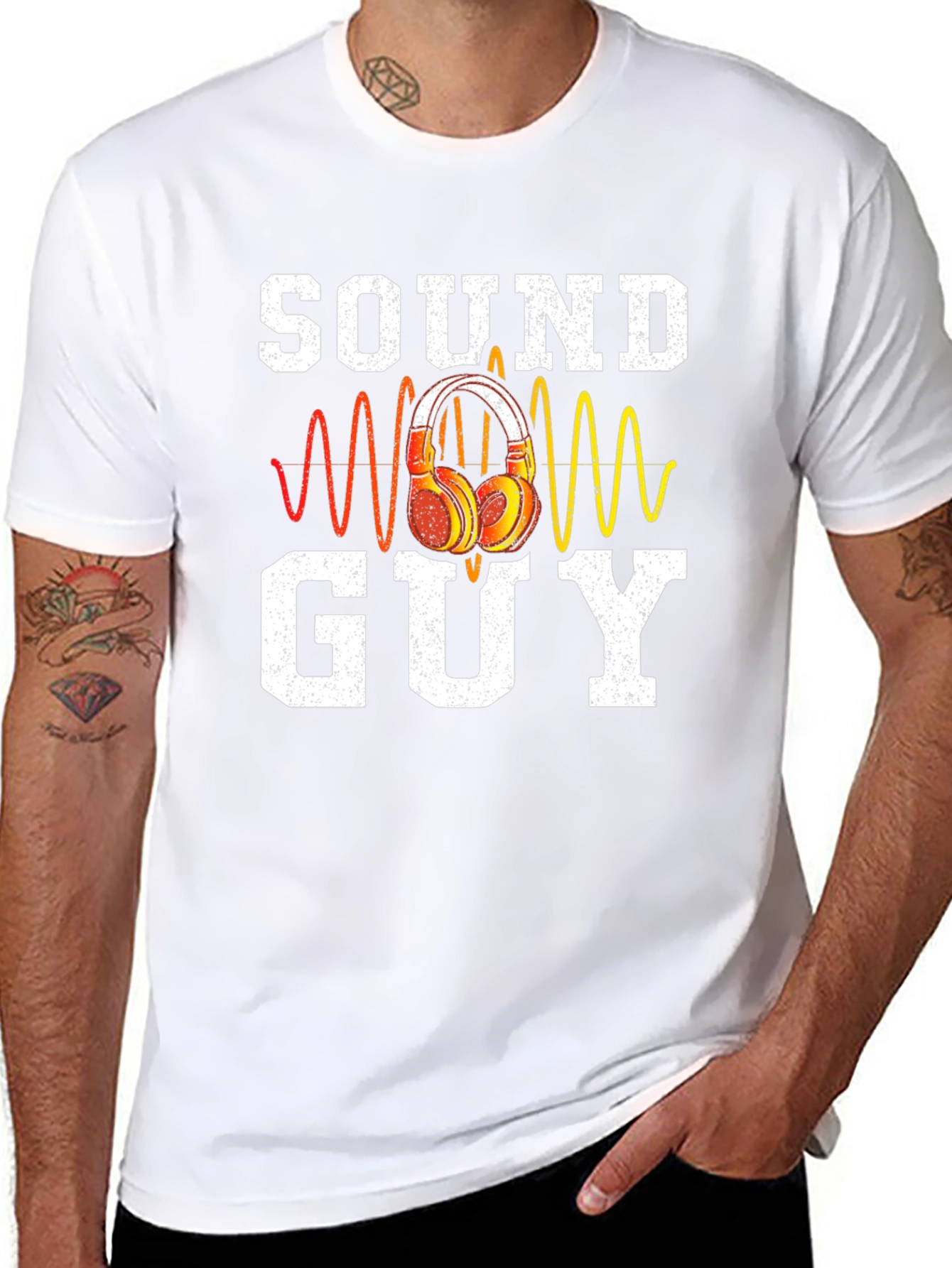 Sound Guy Headphones Graphic Tee - Music Lover T-Shirt
