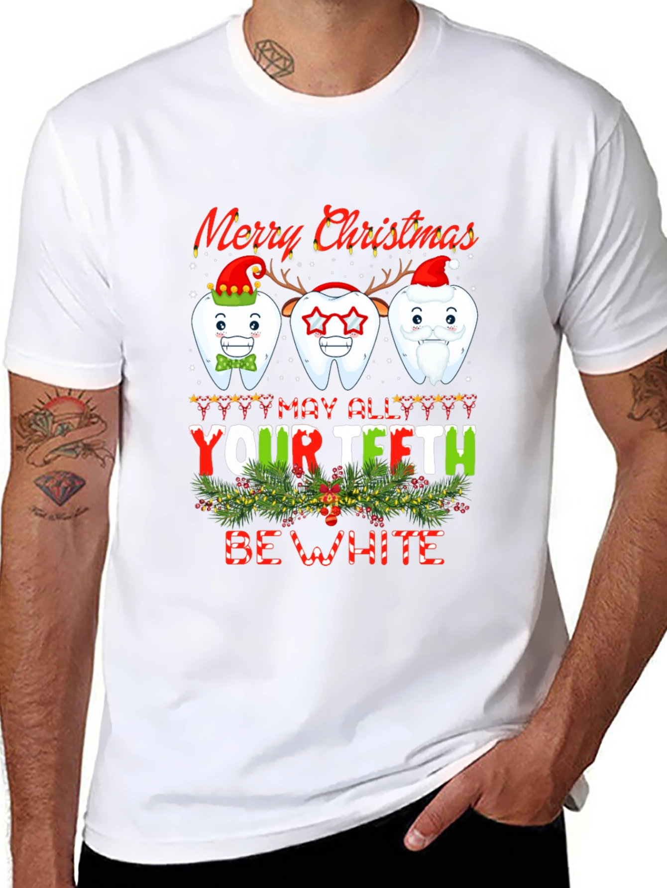 Merry Christmas Teeth Graphic Tee