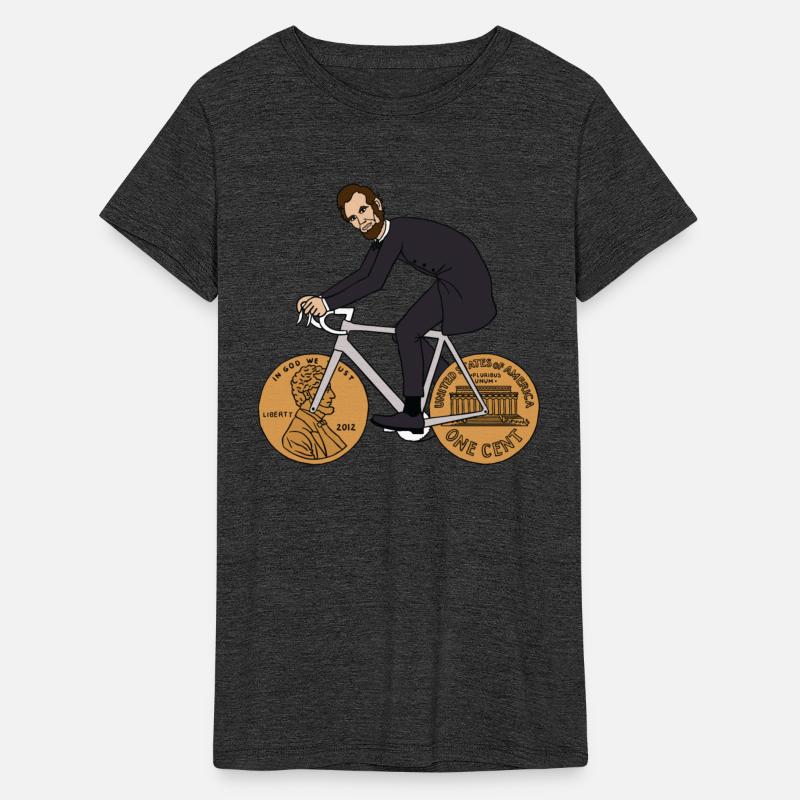 abe lincoln riding bike with penny wheels