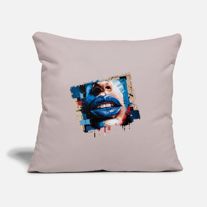 Abstract lips painted with a colorful brush