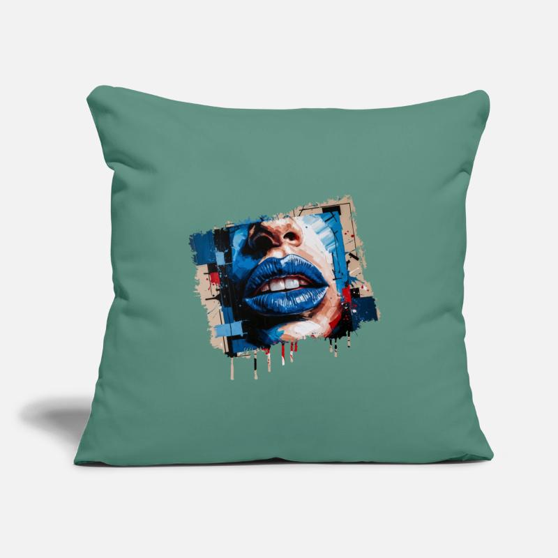 Abstract lips painted with a colorful brush