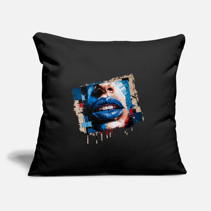 Abstract lips painted with a colorful brush