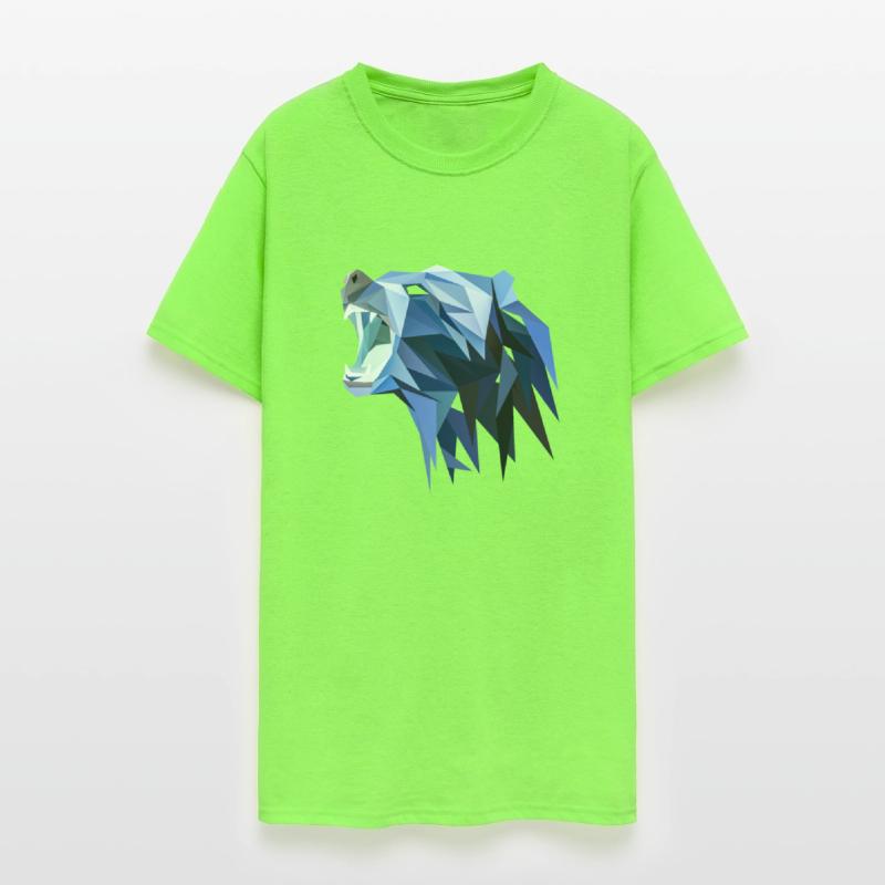 Abstract Polygon Grizzly Bear Blue