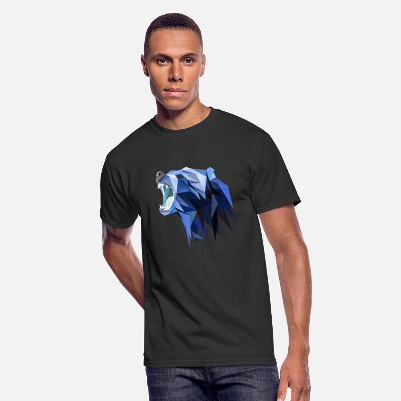 Abstract Polygon Grizzly Bear Blue