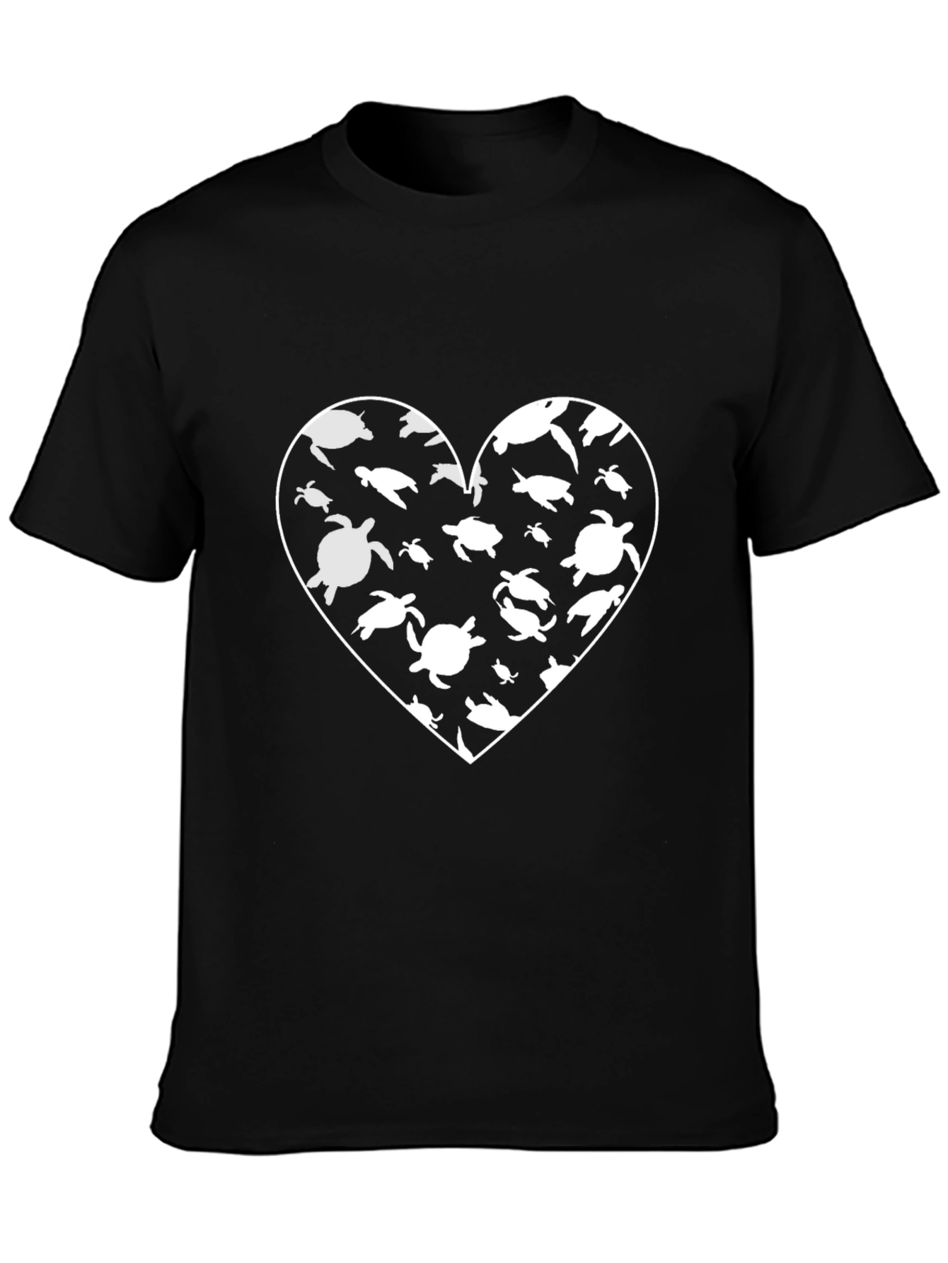 Sea Turtle Heart Graphic Tee - Soft Cotton Blend