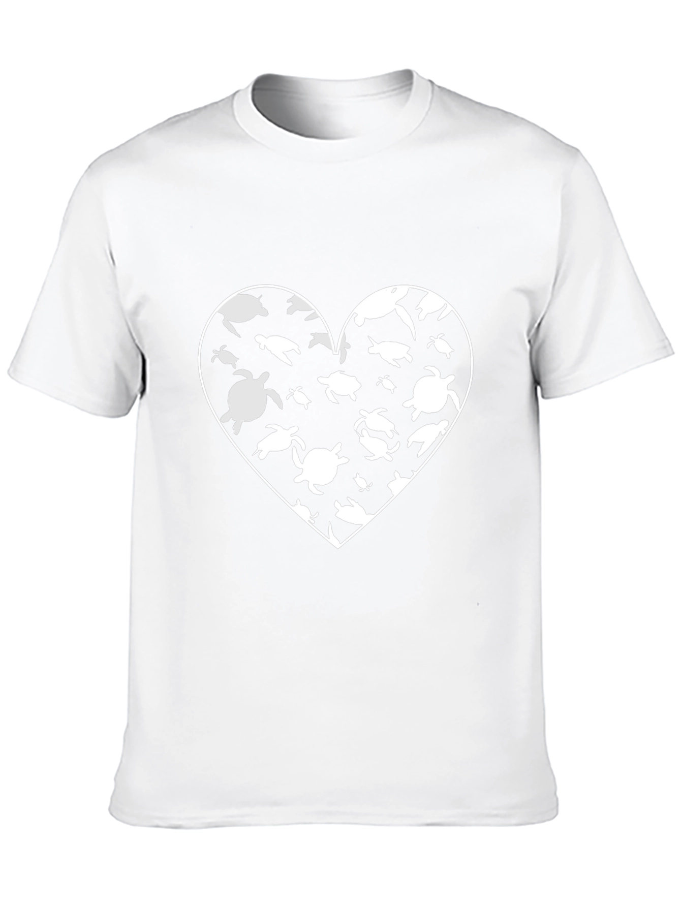 Sea Turtle Heart Graphic Tee - Soft Cotton Blend