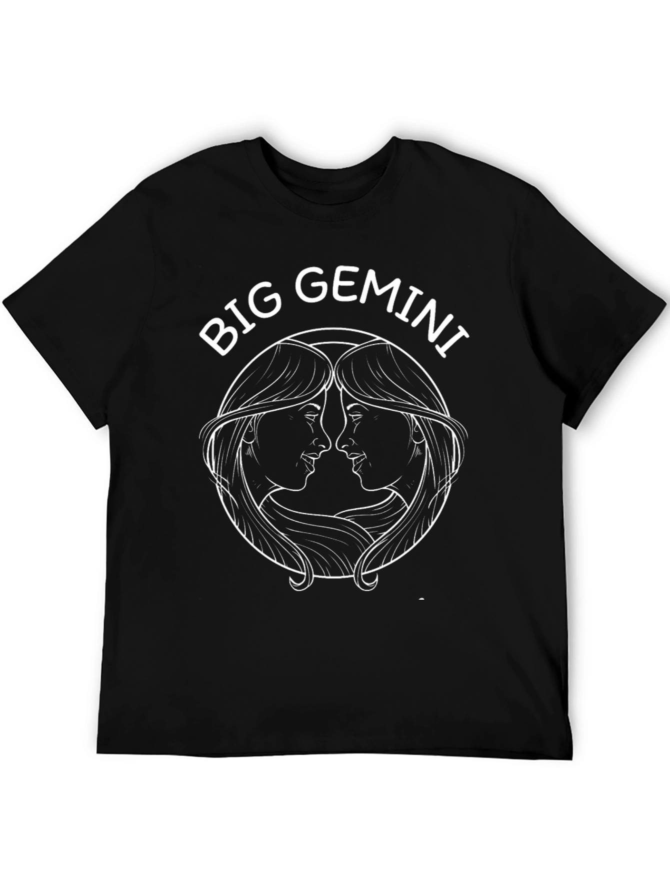Big Gemini Zodiac Graphic T-Shirt - Black