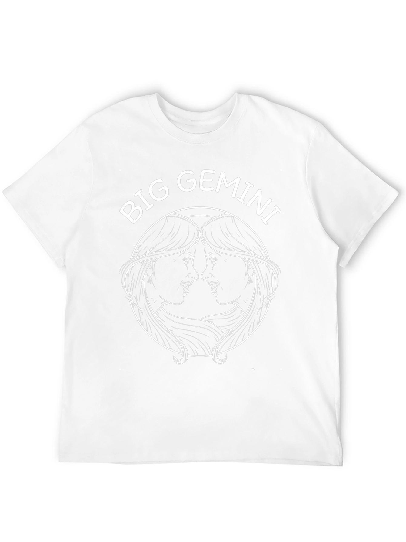 Big Gemini Zodiac Graphic T-Shirt - Black