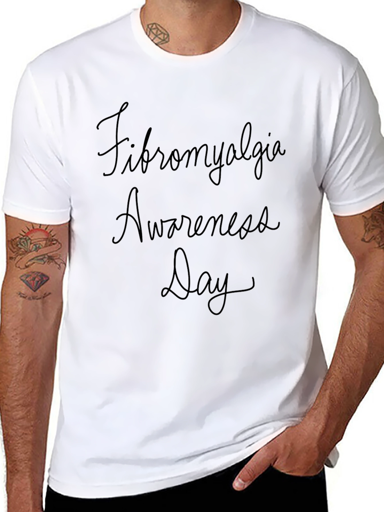 Fibromyalgia Awareness Day Black T-Shirt