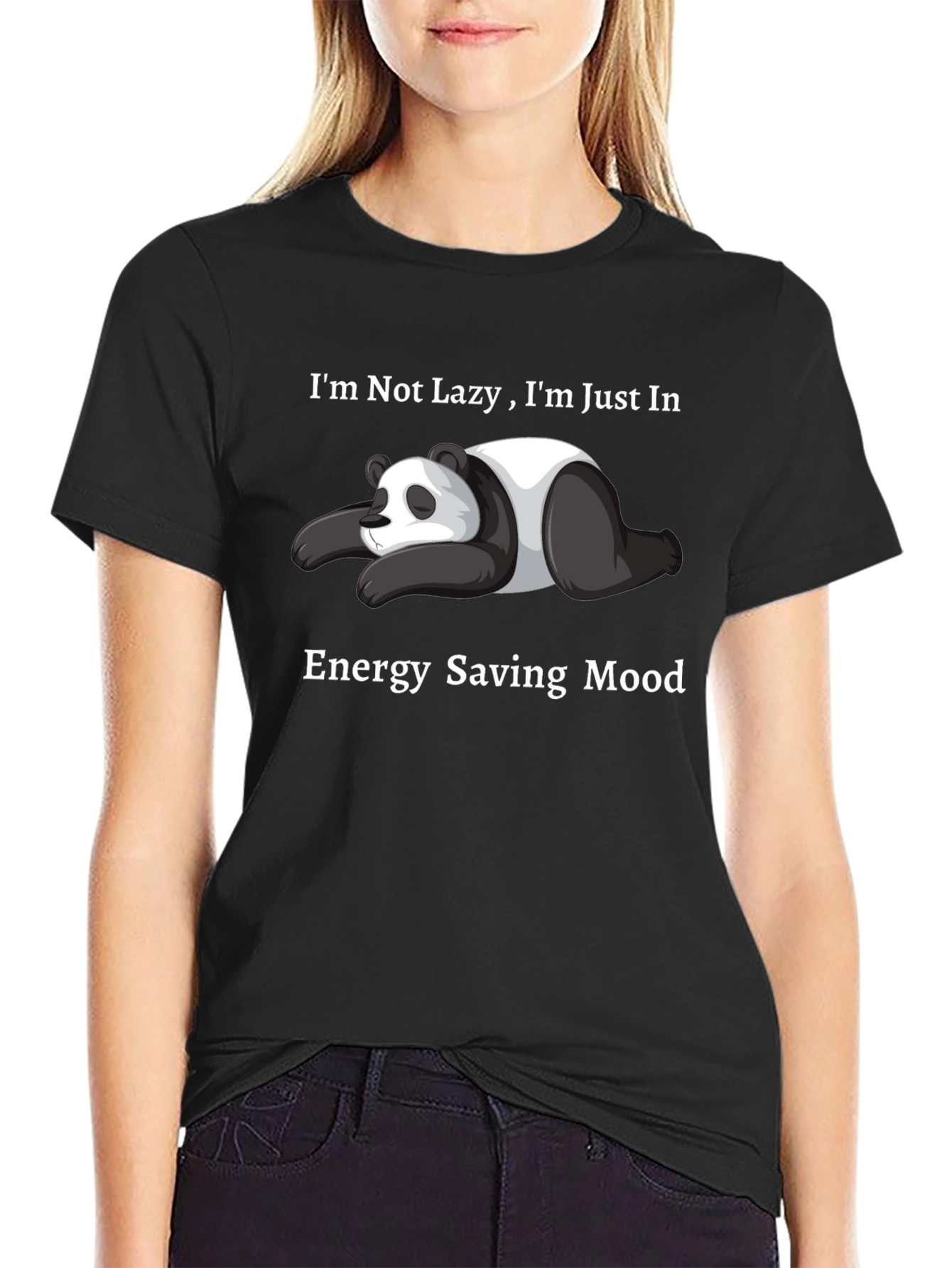 Lazy Panda Graphic Tee - Energy Saving Mood
