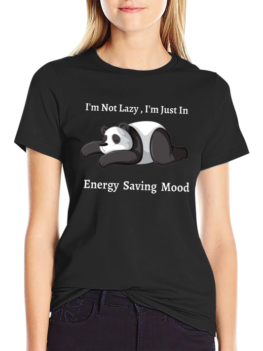 Lazy Panda Graphic Tee - Energy Saving Mood