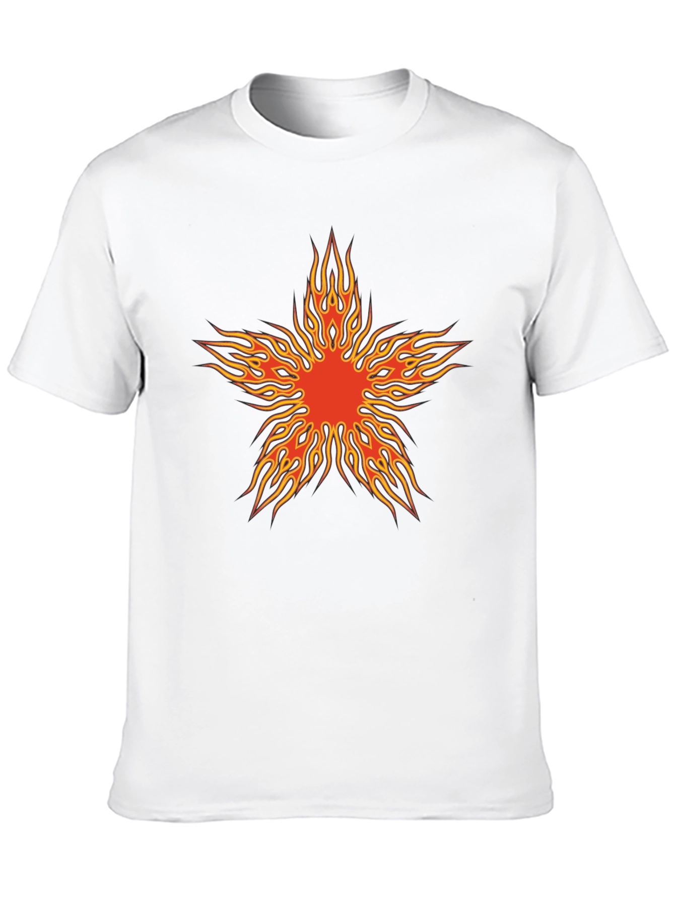 Fiery Star Graphic Black T-Shirt
