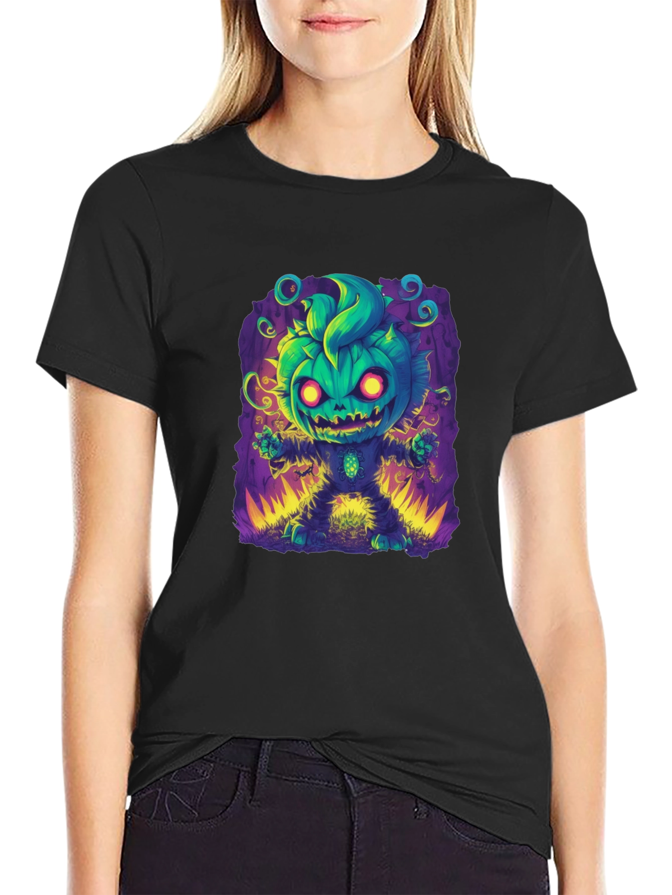 Spooky Pumpkin Character Graphic Tee - Halloween