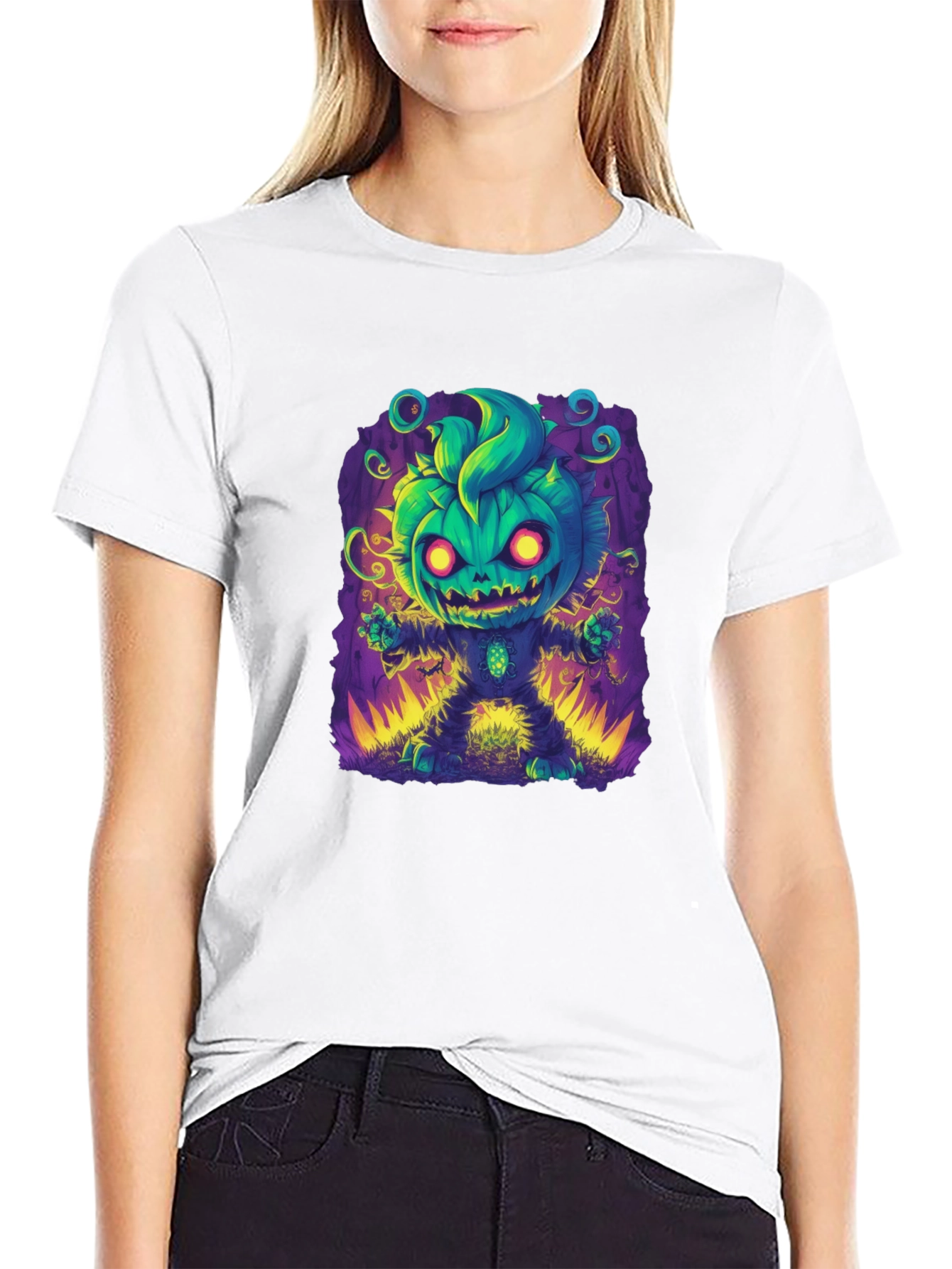 Spooky Pumpkin Character Graphic Tee - Halloween