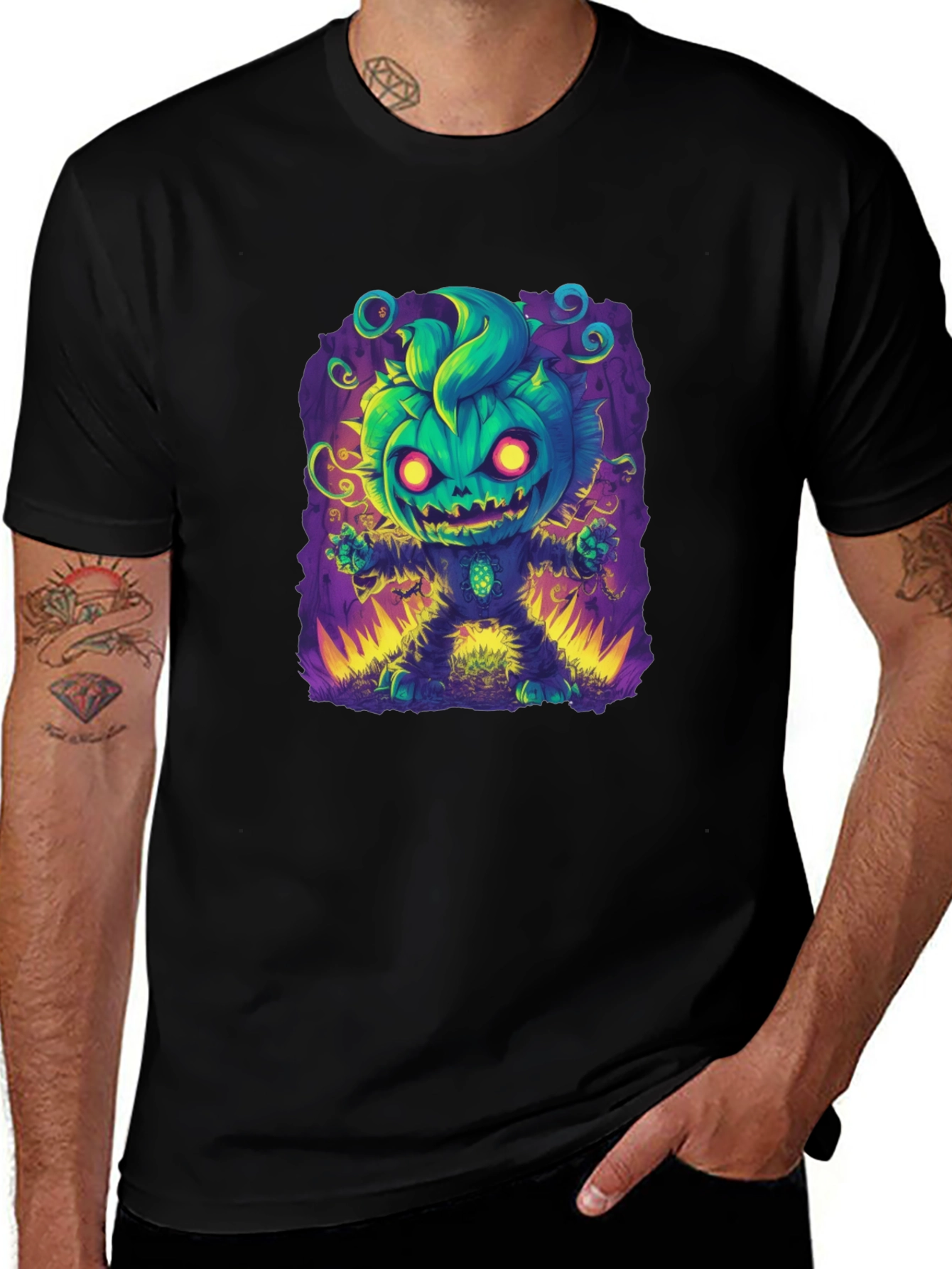 Spooky Pumpkin Character Graphic Tee - Halloween
