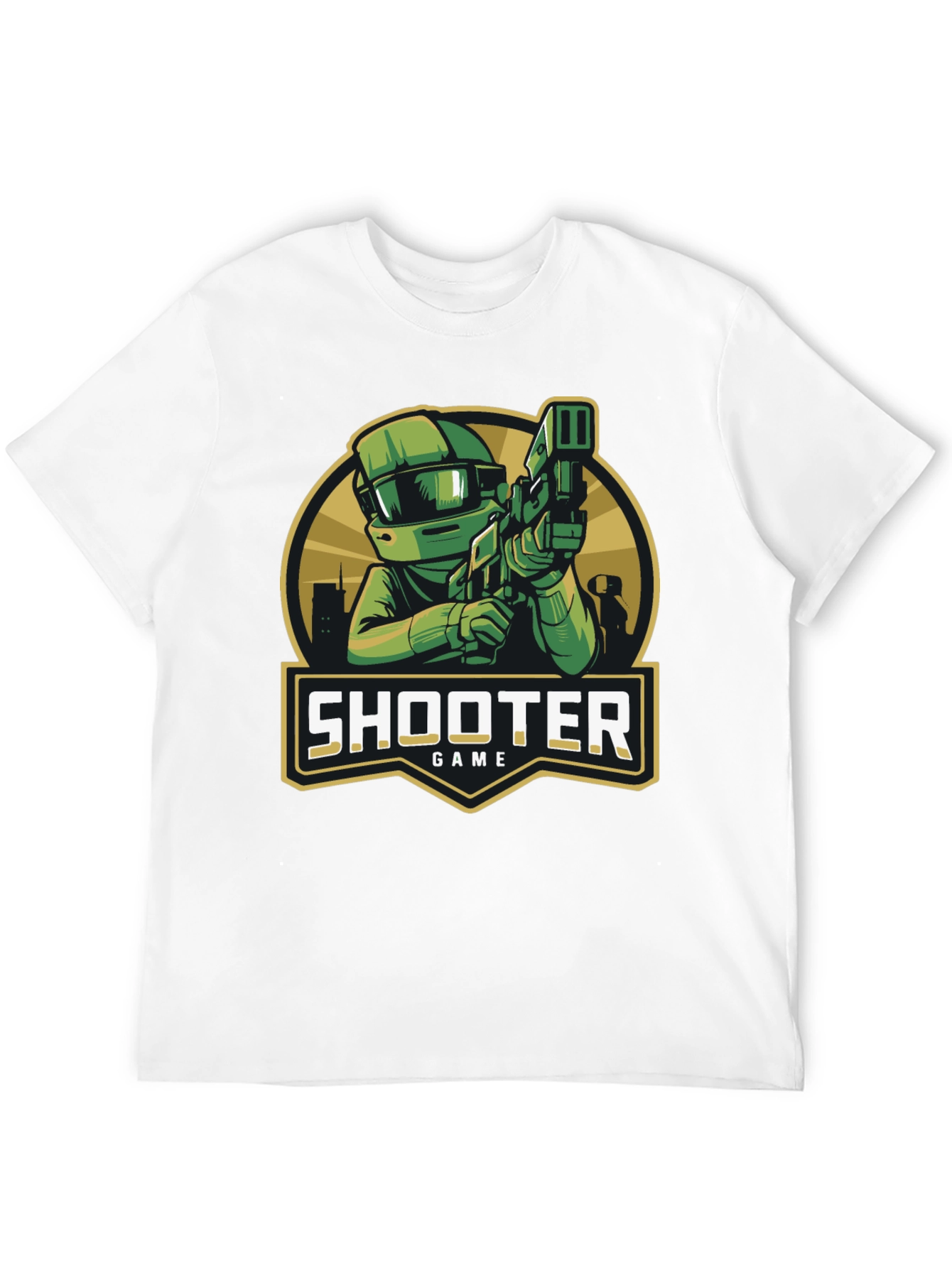 Shooter Game Graphic Black T-Shirt