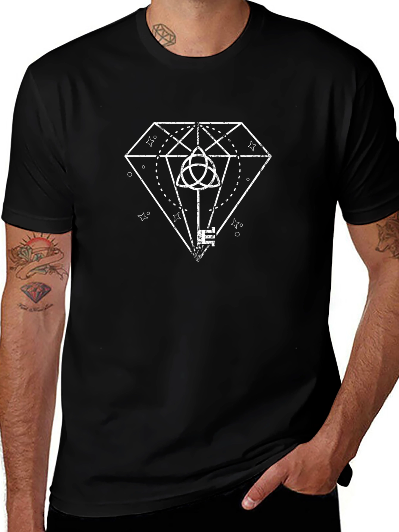 Diamond Key Graphic Tee - Unisex Black T-Shirt