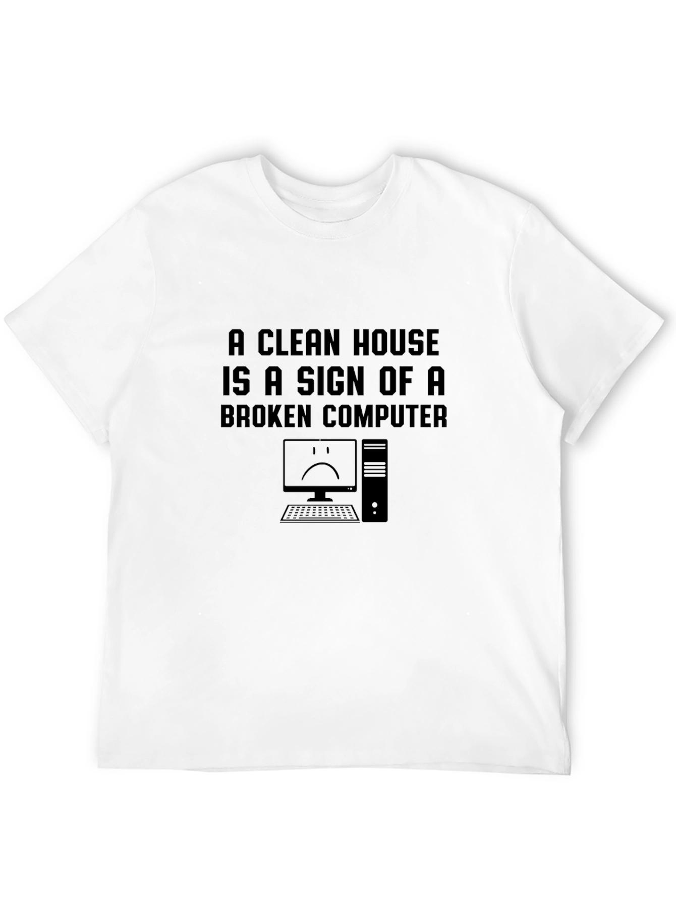 Funny Broken Computer Graphic T-Shirt