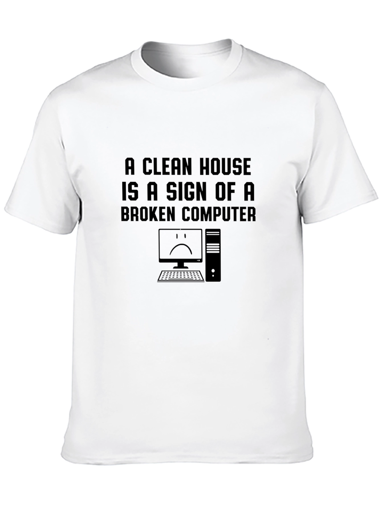 Funny Broken Computer Graphic T-Shirt