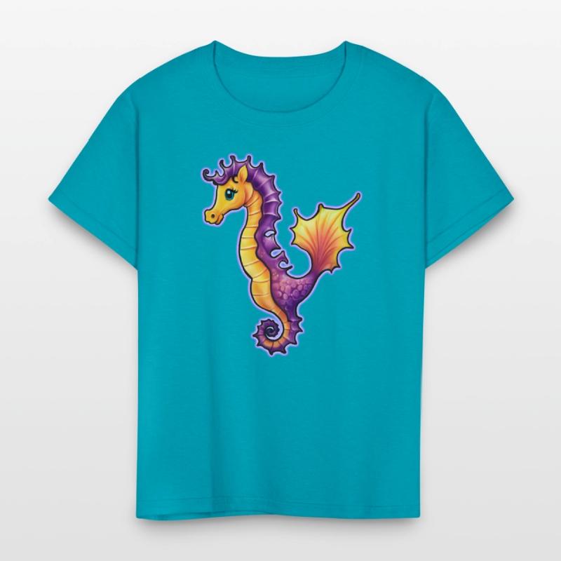 AI Airbrushed Seahorse Ocean Cartoon