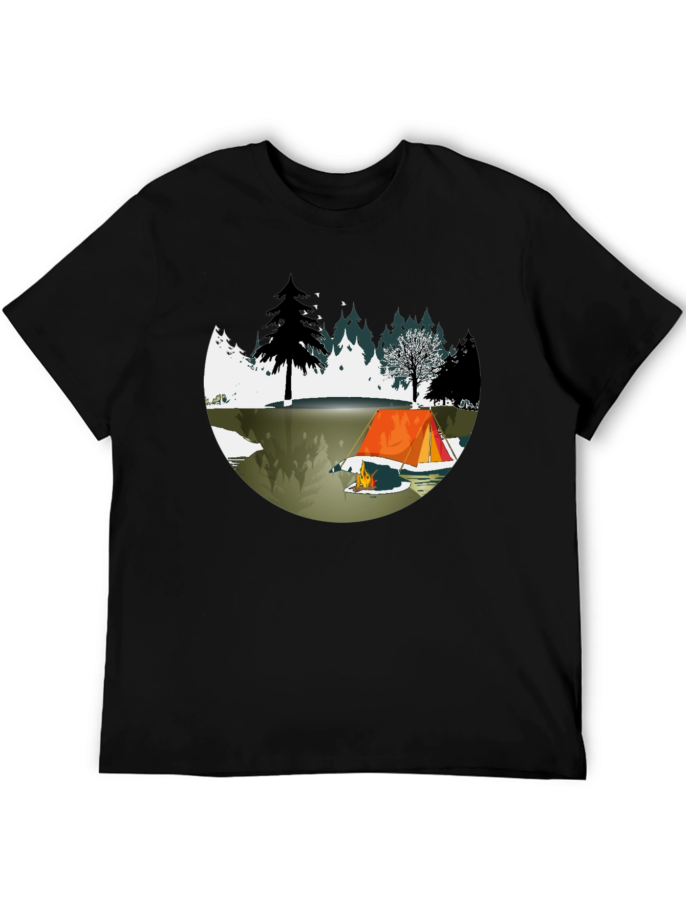 Camping Scene Graphic Tee - Nature Lovers T-shirt
