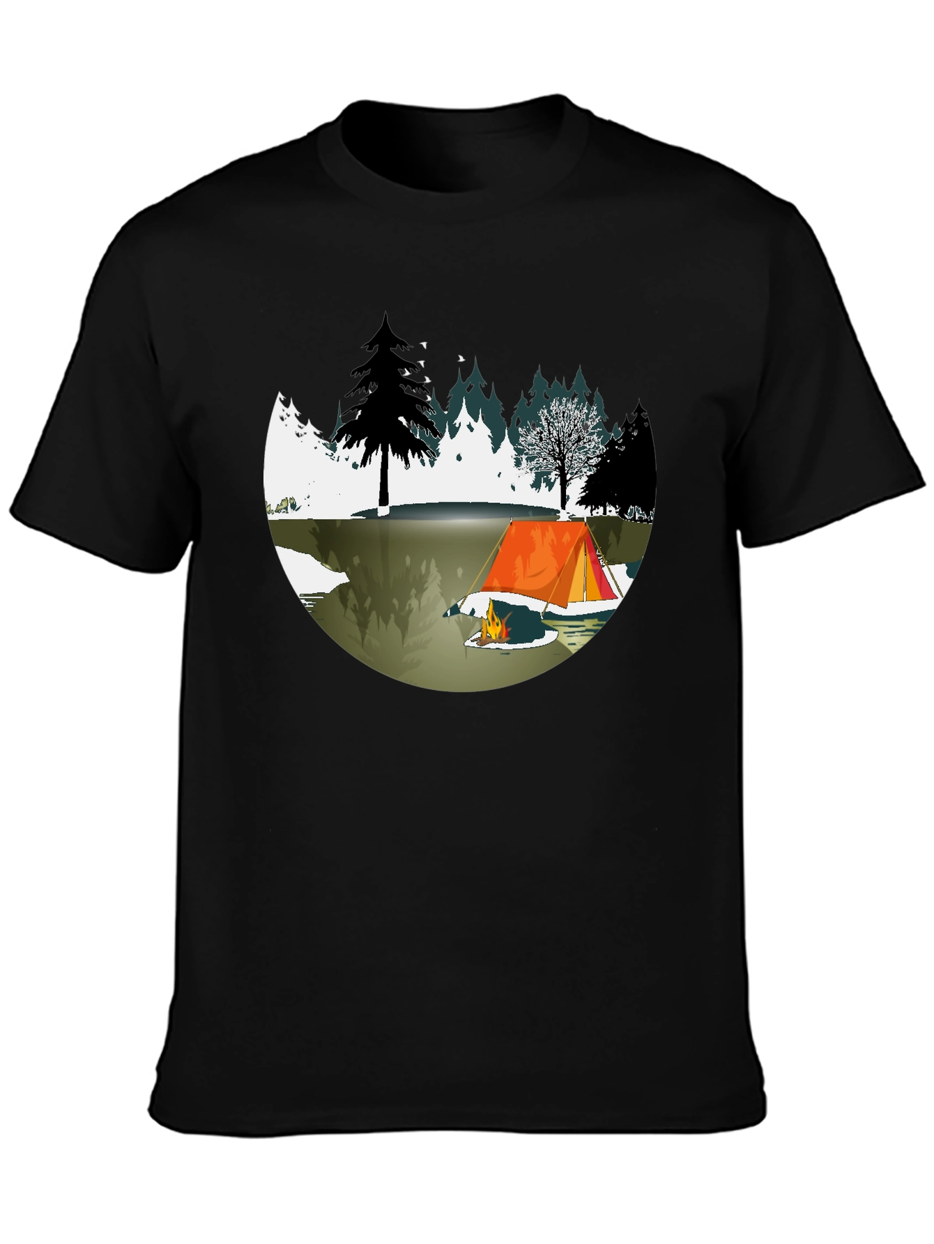 Camping Scene Graphic Tee - Nature Lovers T-shirt