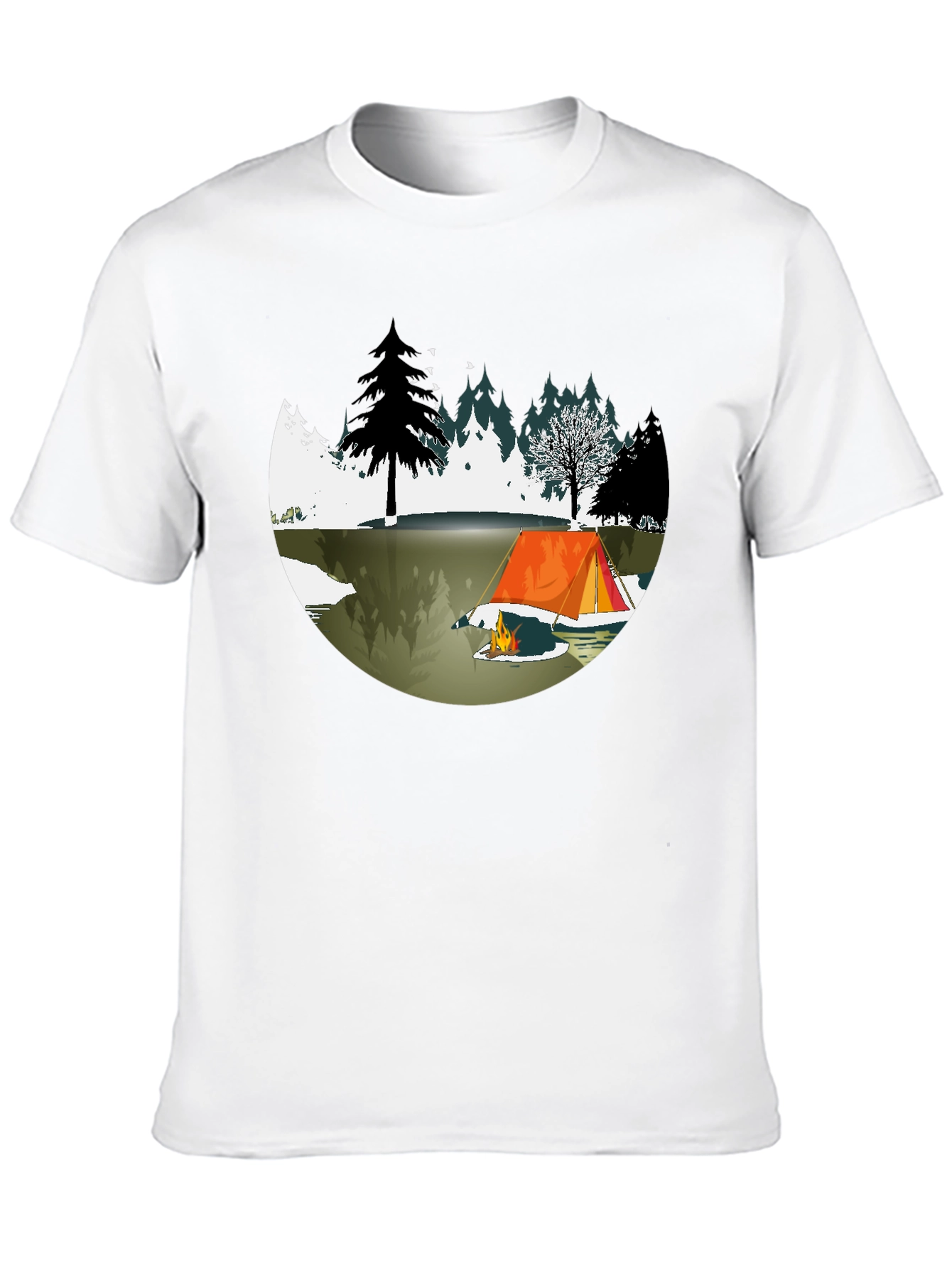 Camping Scene Graphic Tee - Nature Lovers T-shirt