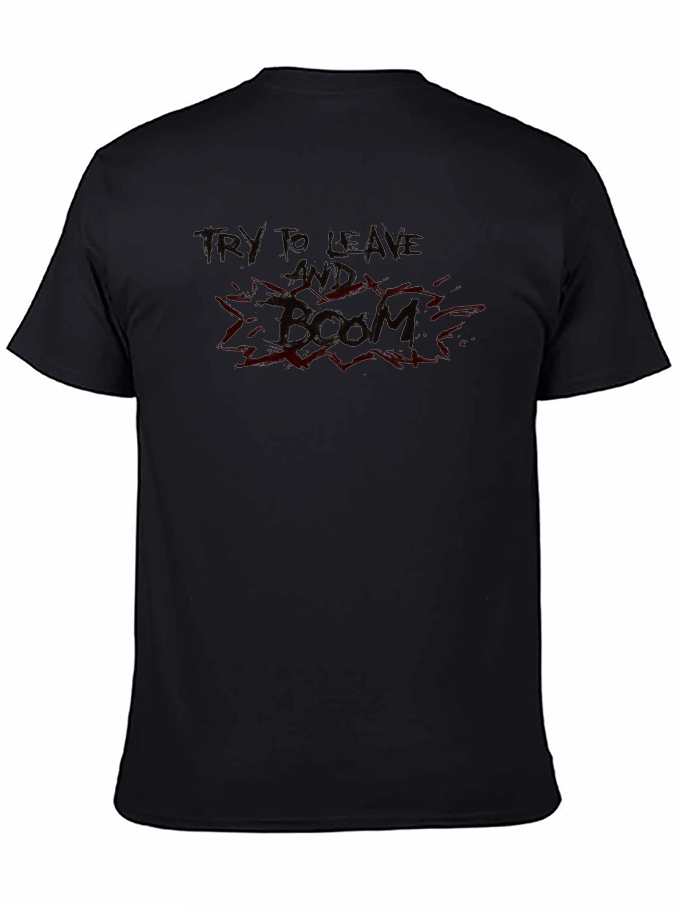 Try to Leave Boom Graphic Tee - Black