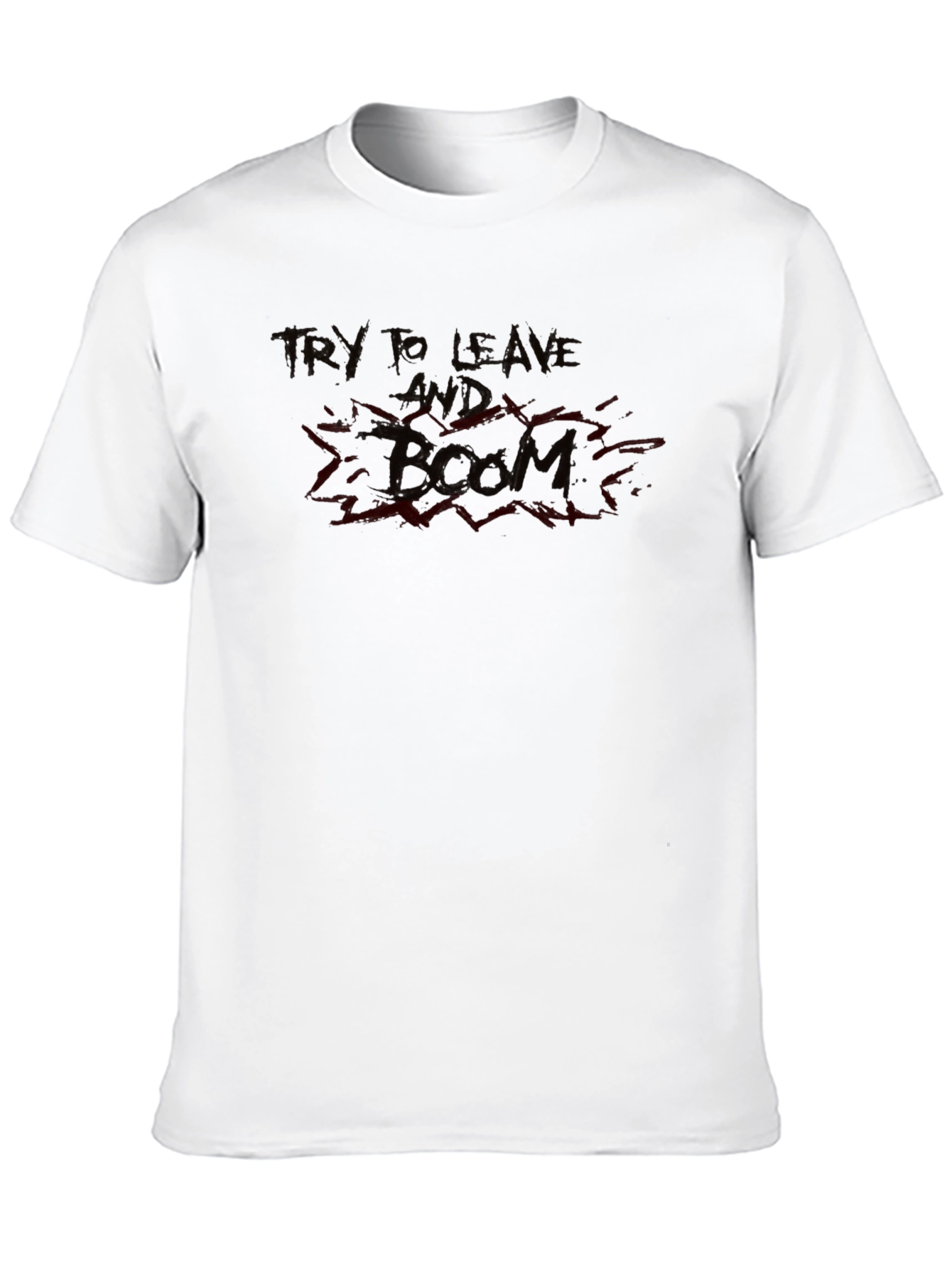 Try to Leave Boom Graphic Tee - Black
