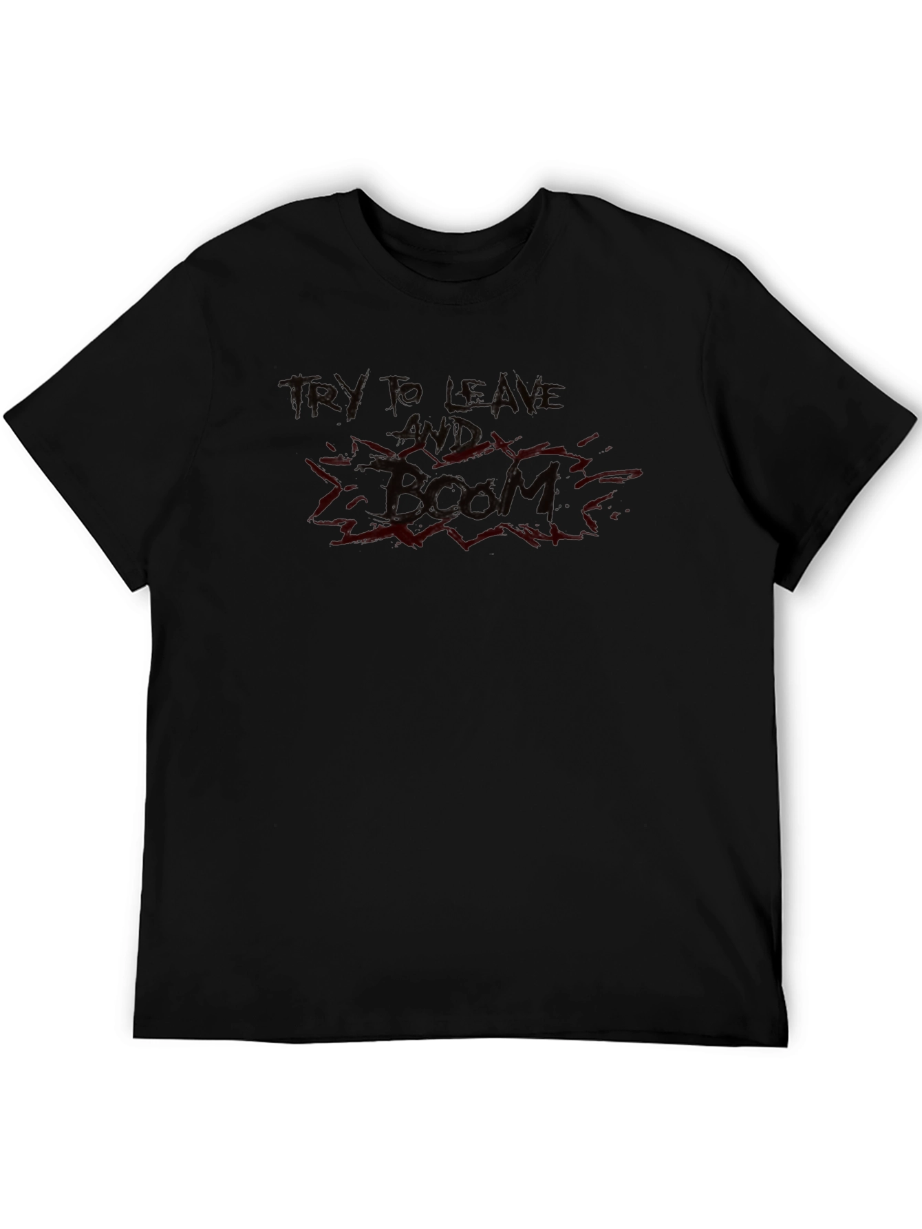 Try to Leave Boom Graphic Tee - Black