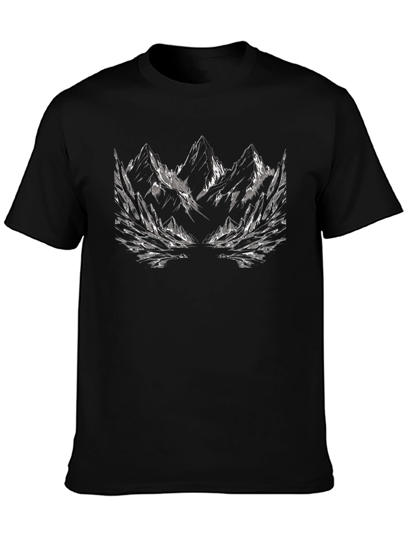Mountain Peak Graphic Tee - Mens Black T-Shirt