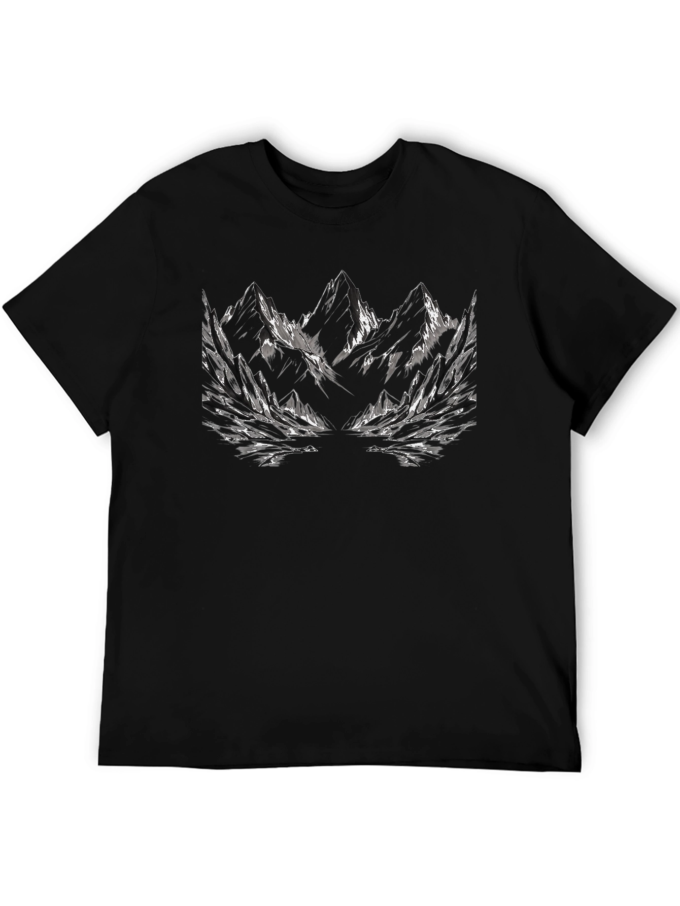 Mountain Peak Graphic Tee - Mens Black T-Shirt