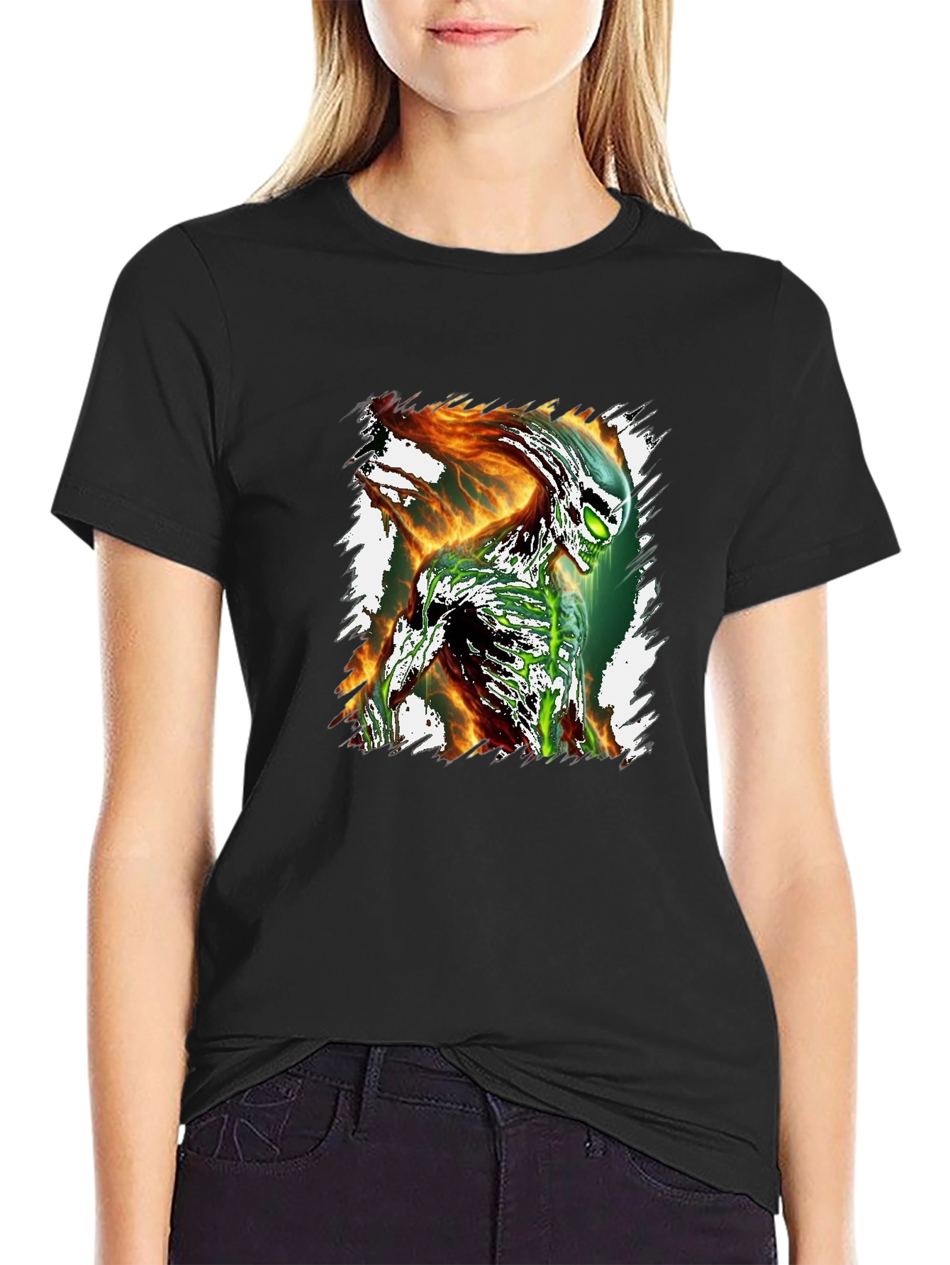 Alien Inferno Graphic T-Shirt - Sci-Fi Tee