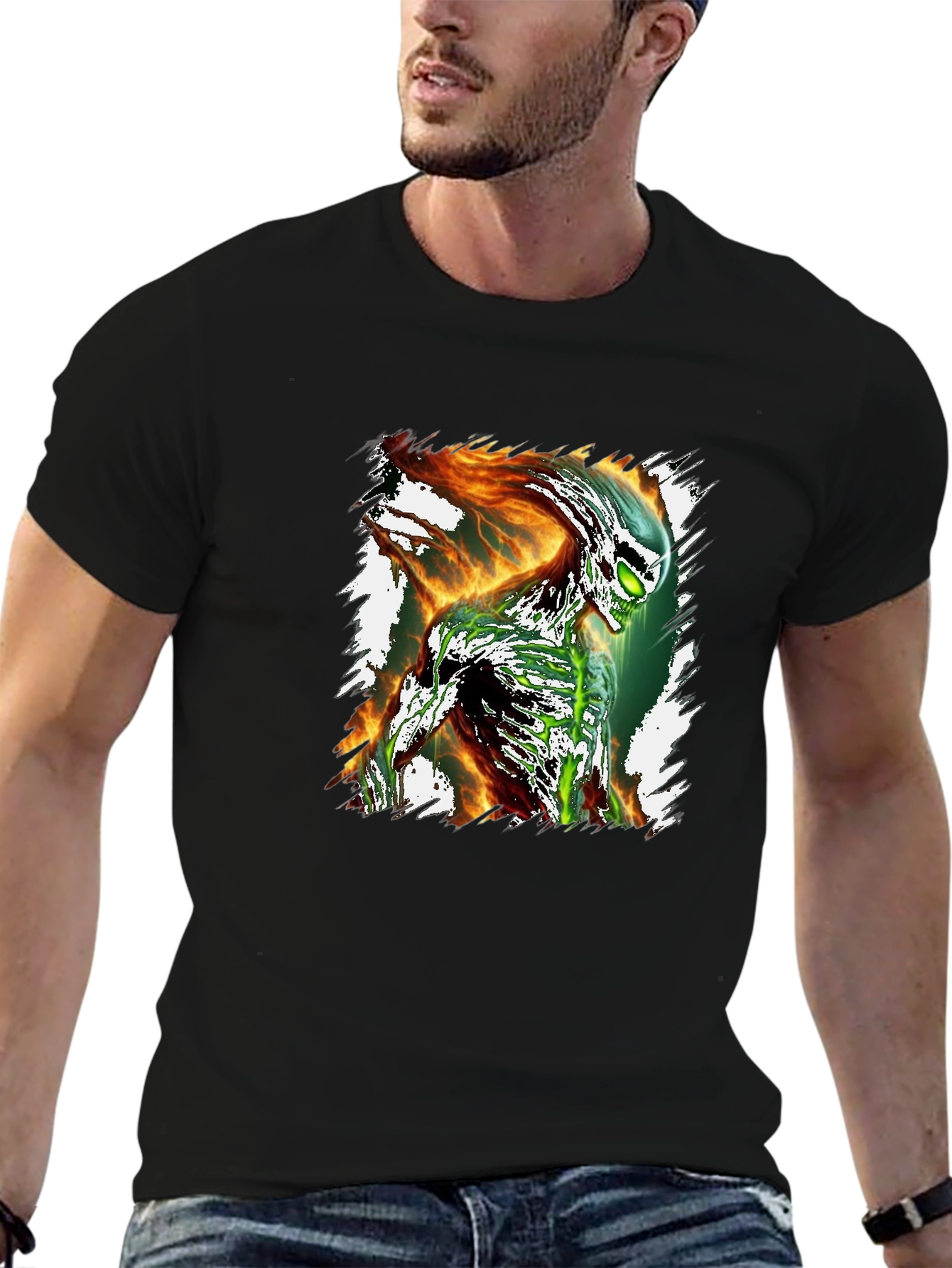 Alien Inferno Graphic T-Shirt - Sci-Fi Tee