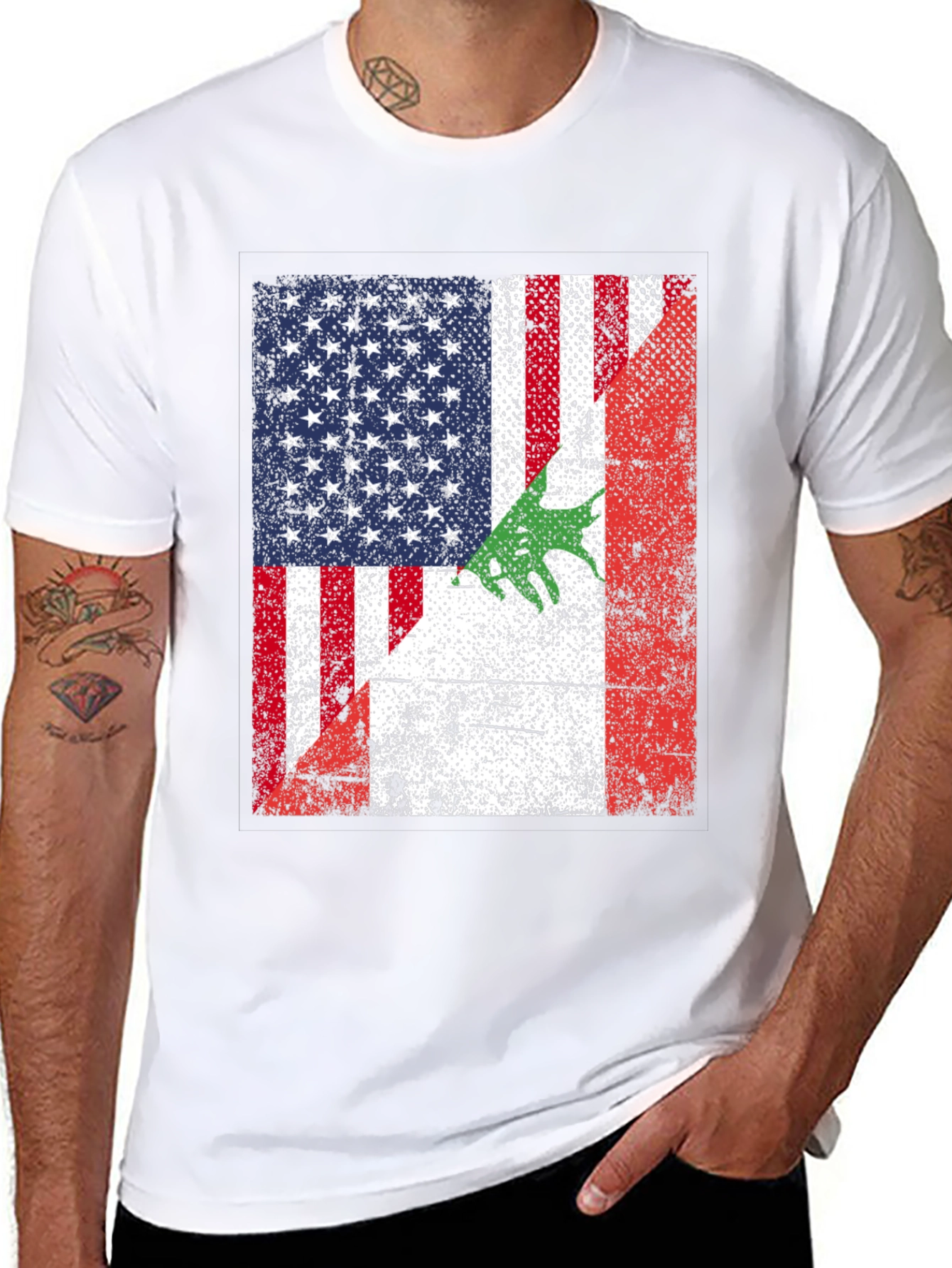Lebanon USA Flag T-Shirt