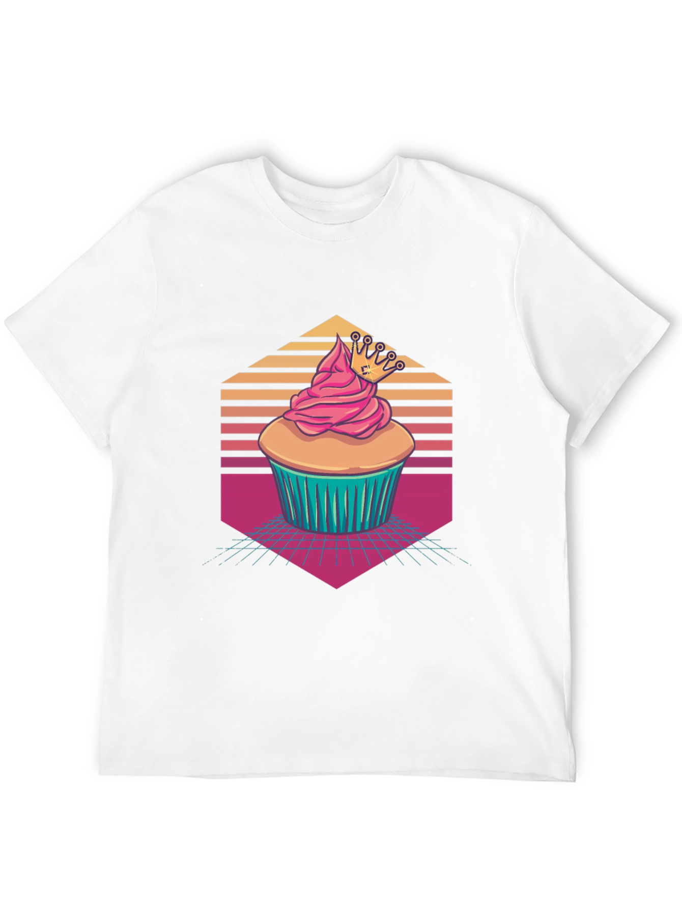 Cupcake Crown Graphic Tee - Retro Style