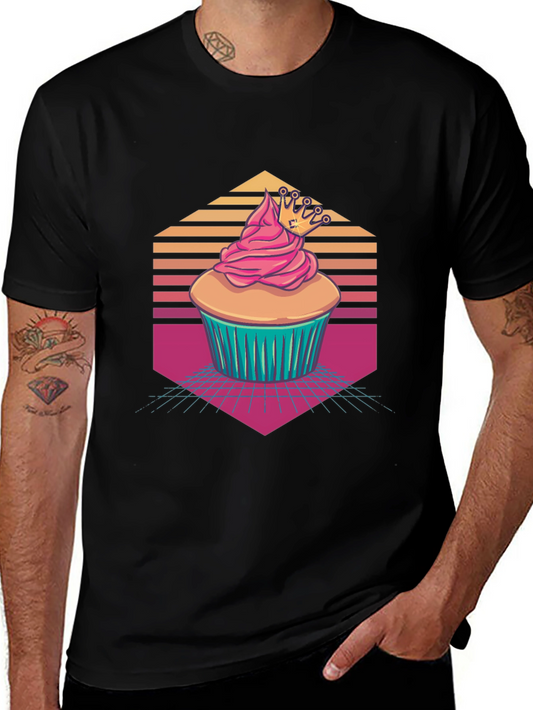 Cupcake Crown Graphic Tee - Retro Style