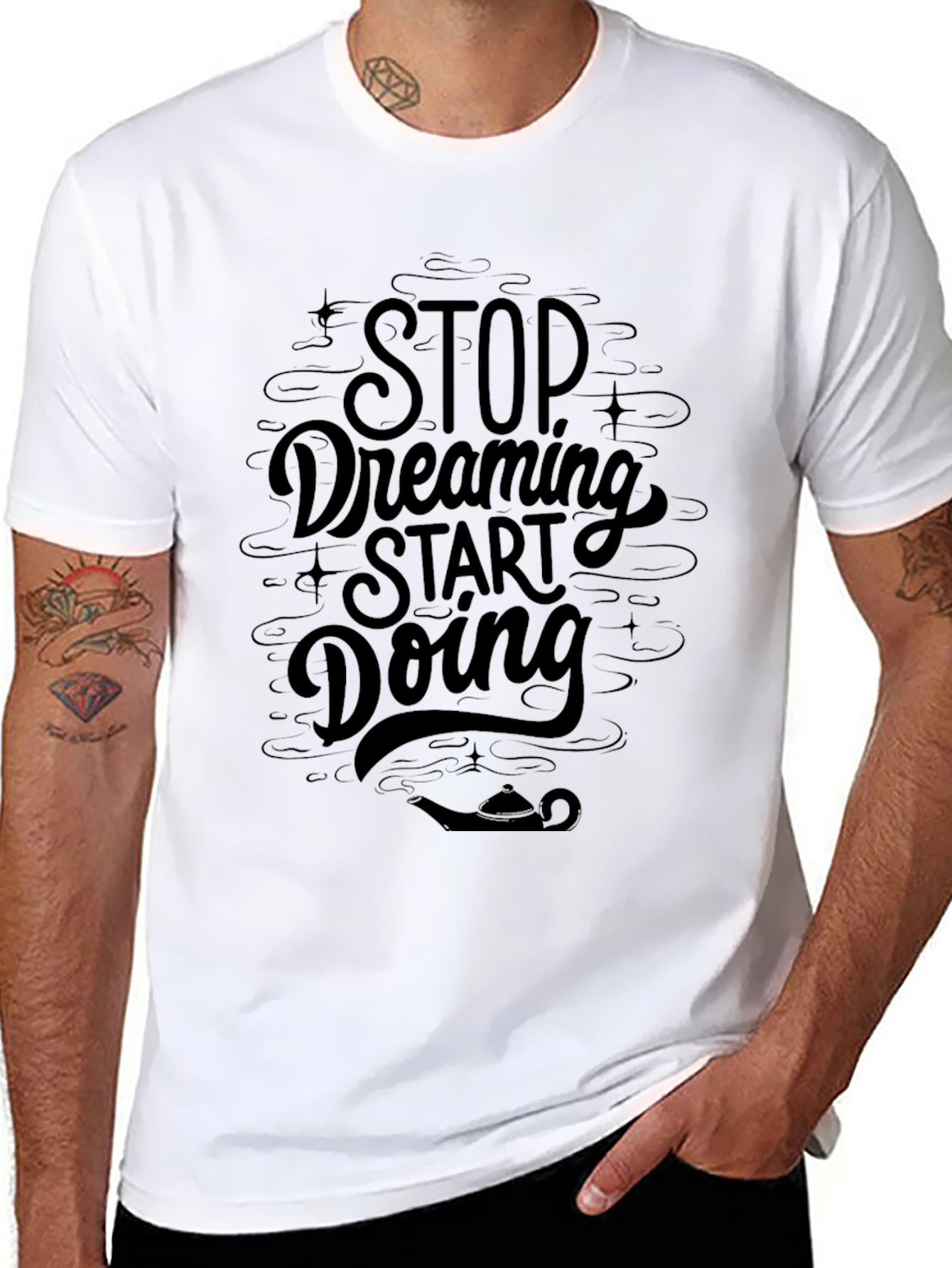 Dream Start Doing Black Graphic Tee
