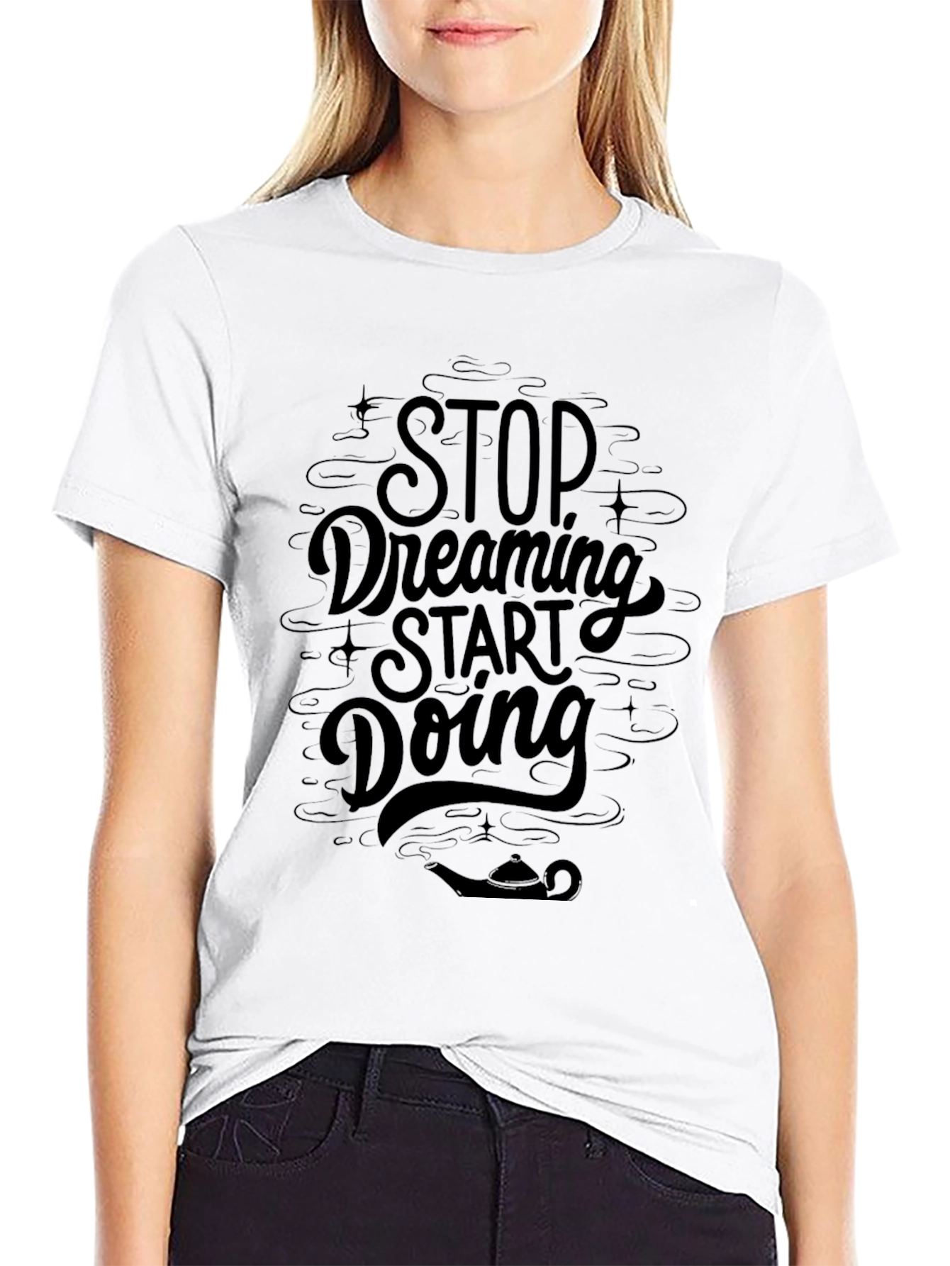 Dream Start Doing Black Graphic Tee