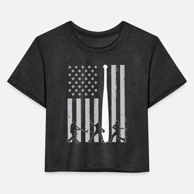 American Flag Baseball Softball Players