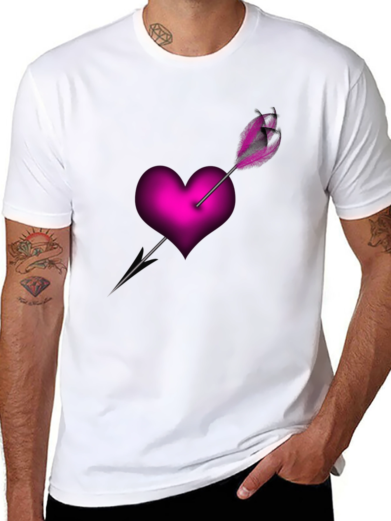 Heart Arrow Graphic Tee - Black