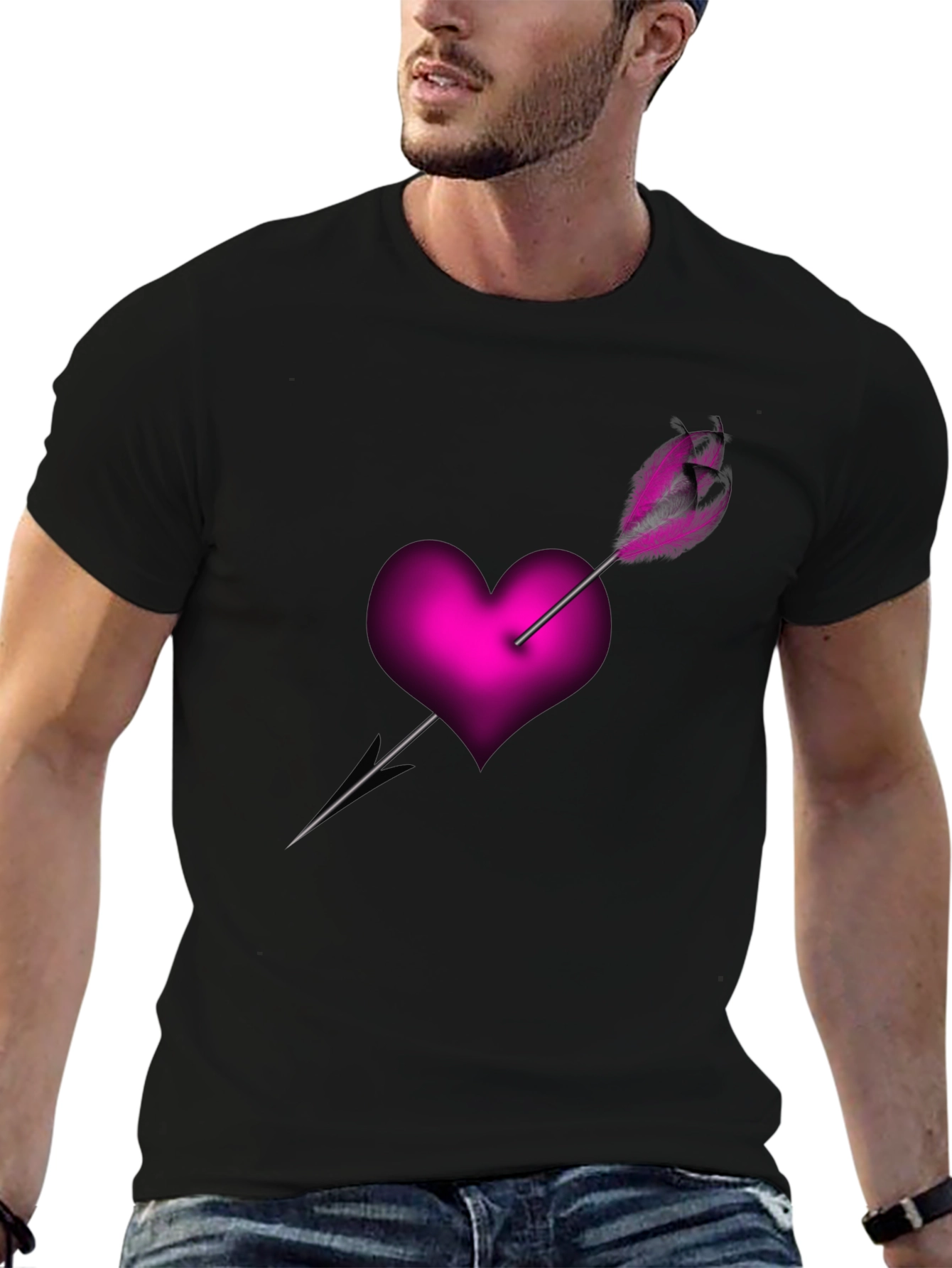 Heart Arrow Graphic Tee - Black