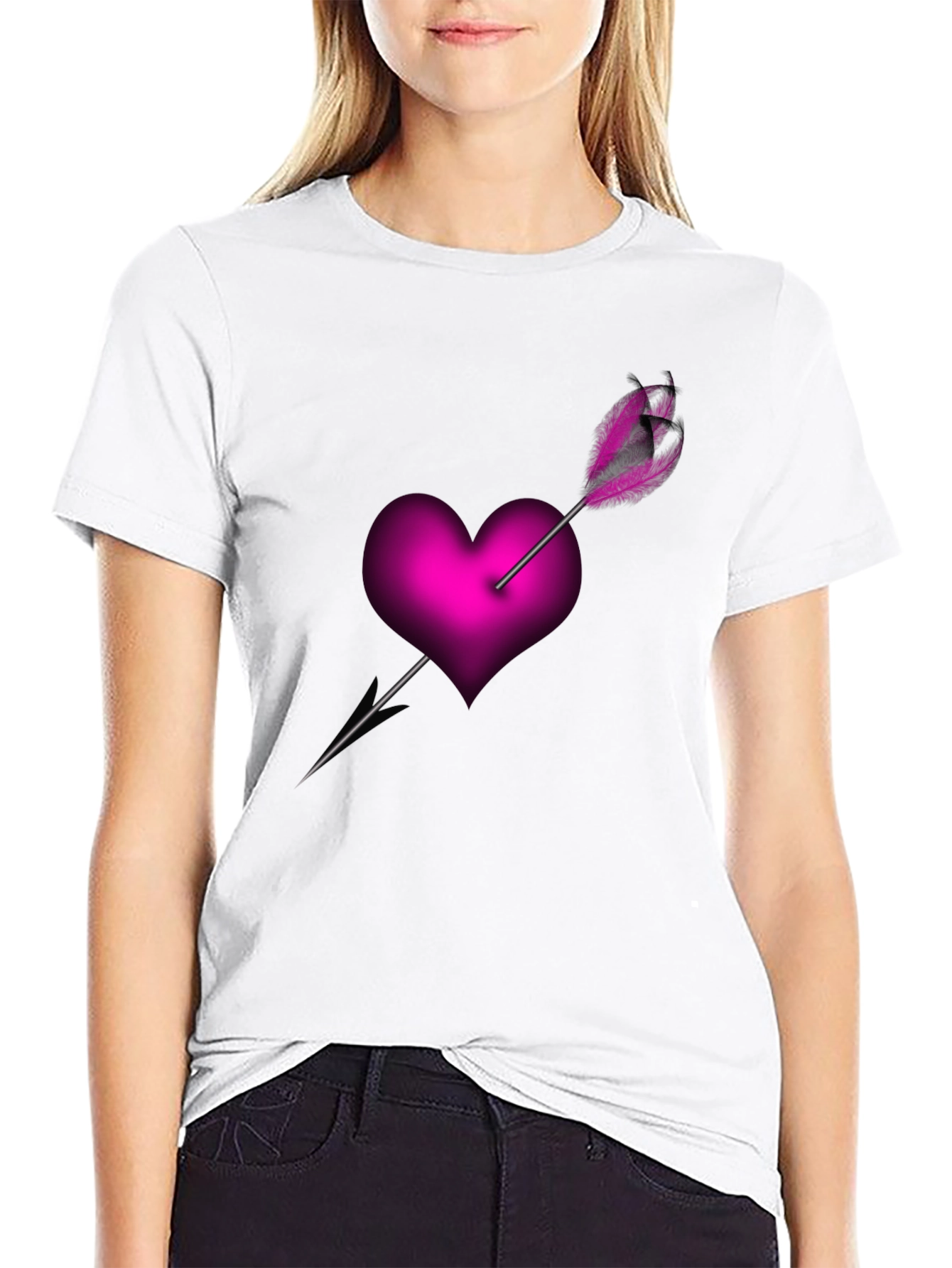 Heart Arrow Graphic Tee - Black