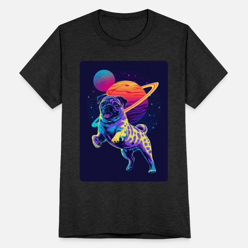 Animal Art Planet Fantasy Artwork with Pug in