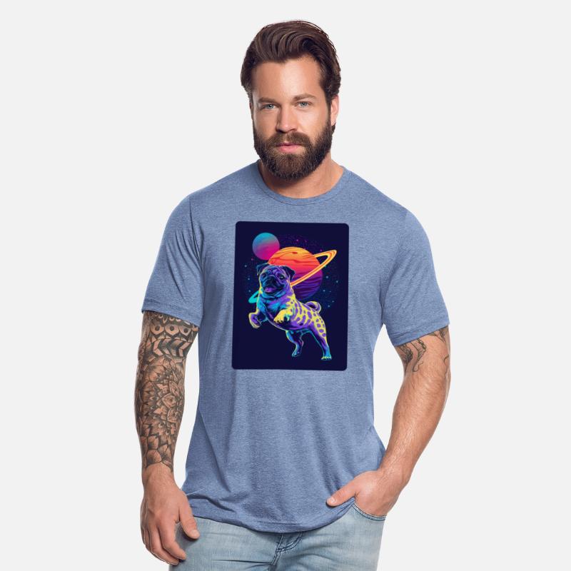 Animal Art Planet Fantasy Artwork with Pug in