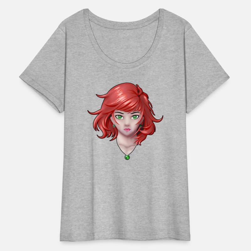 Anime girl with pretty jewelry in color