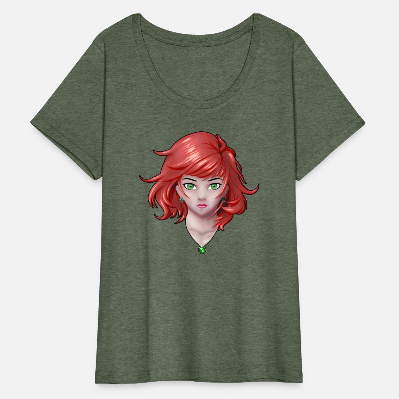 Anime girl with pretty jewelry in color