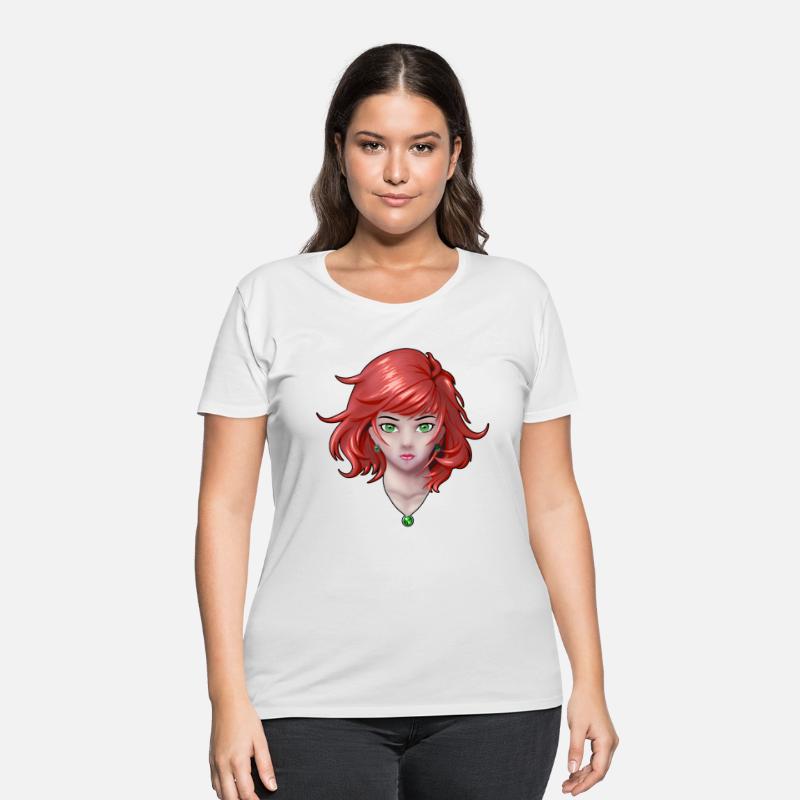 Anime girl with pretty jewelry in color